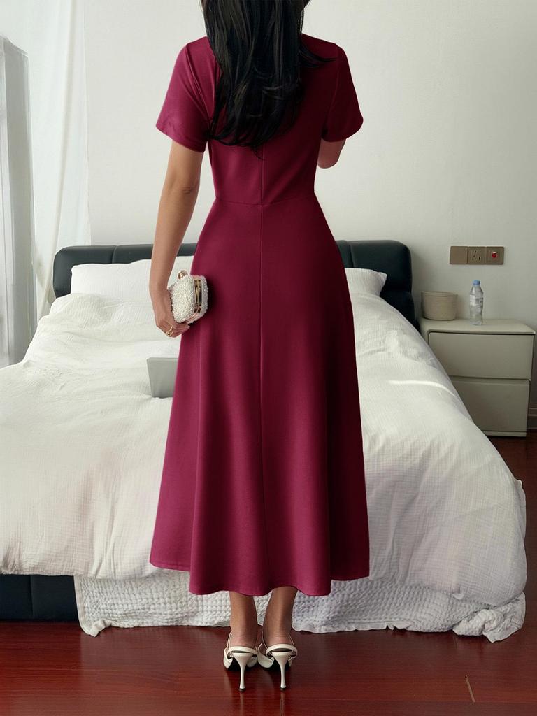 European Elegant Sexy Short-Sleeve Evening Gown for Women – Spring/Summer 2026 Collection