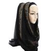 Chal de Gasa con Encaje para Mujer, Hijab Musulmán Bordado Elegante, Pañuelo para la Cabeza de Moda Modesta