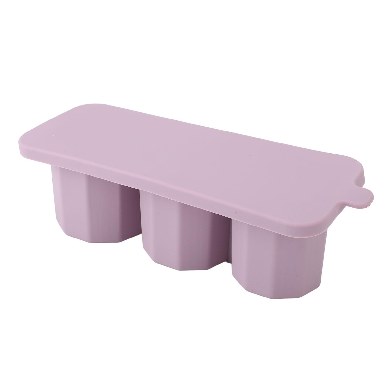 

Поддон для кубиков льда для стакана, легко снимаемая силиконовая полая цилиндрическая форма для льда с крышкой для морозильника лаванды фиолетового