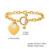 Double Love Heart Charm Bracelets Girls Silver Gold Color Stainless Steel Bracelet For Women Steel Hand Chains Wristband Jewelry