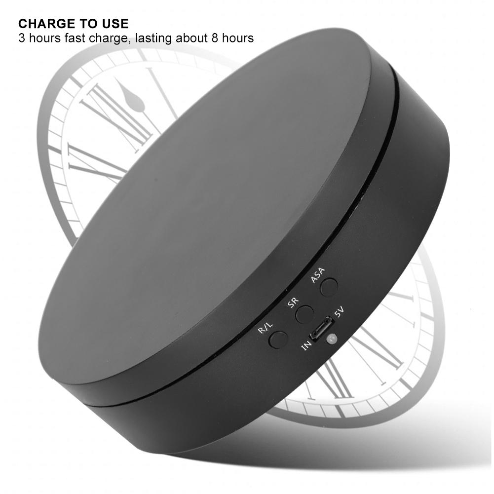 2‑4KG Load Bearing 3 Gears Two Way Rotating Turntable Display Stand for Jewelry Phone Black