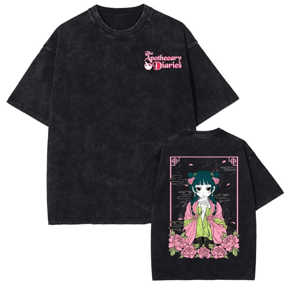 Mao Mao's Apothecary Diaries Anime Washed T-shirts Remedies Medicine Cartoon T Shirt Men Women Fashion Aesthetic Short Sleeve Female Male Clothing 