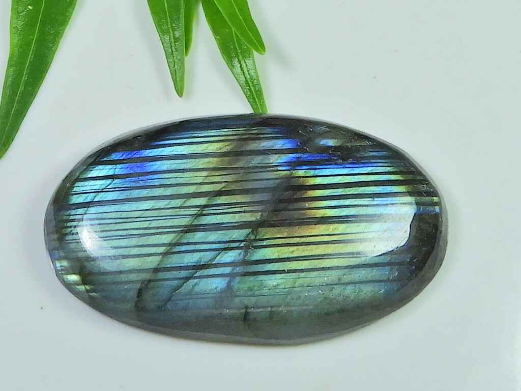25X44X5MM Multi Fire Labradorite Oval Cabochon Loose Natural Gemstone 73Cts. SK-4019