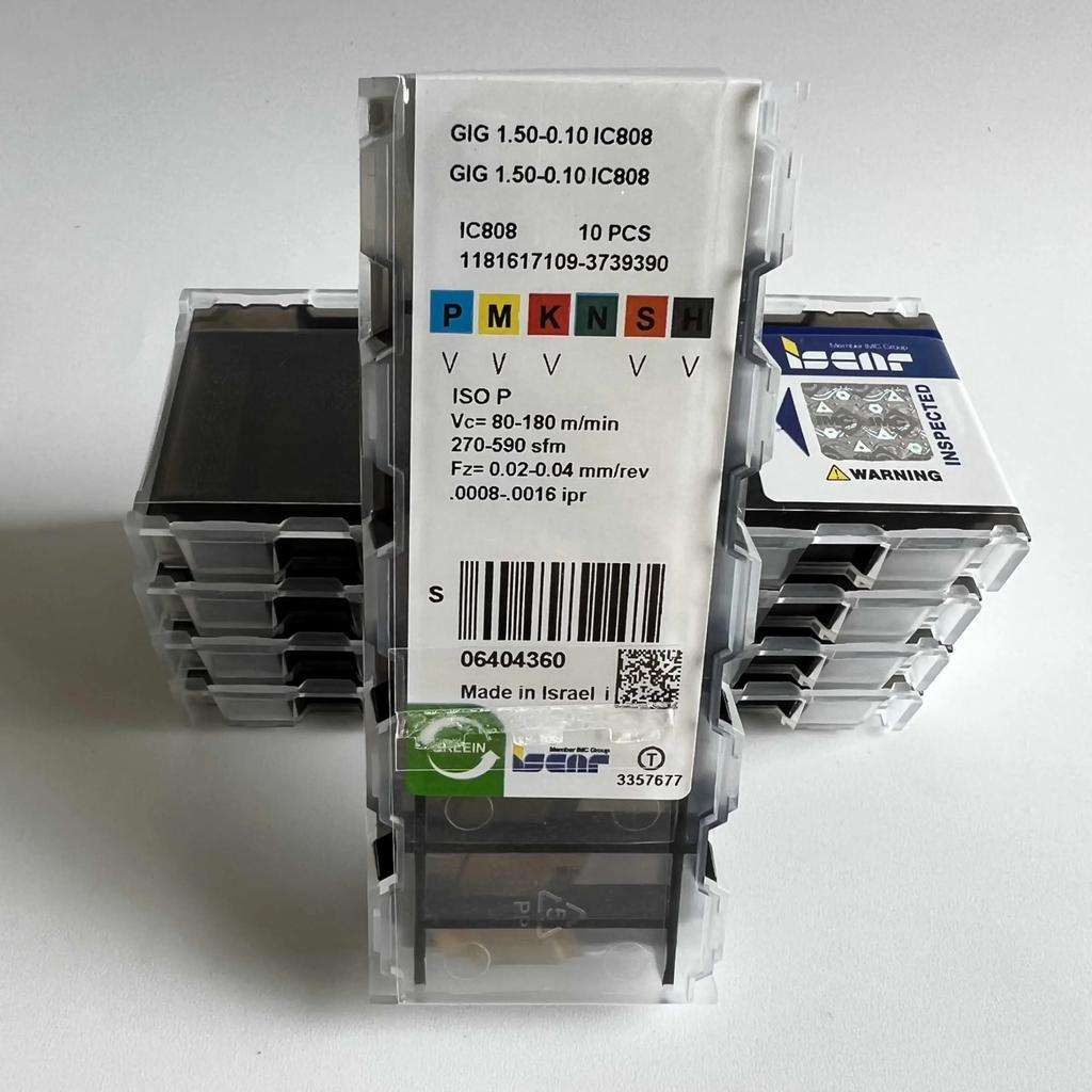 ISCAR / GIG1.50-0.10 IC808 /Industrial indexable Carbide Inserts 10 PCS