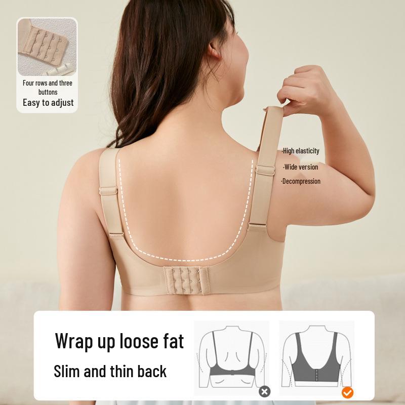 Summer Seamless Support Bra for Large-Breasted Women: Flattens, Lifts, and Gathers for a Slimmer Look