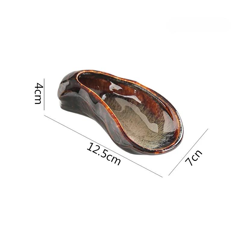 Retro Oyster Shaped Ceramic Plate Sushi Plate Dessert Dim Sum Plate Seasoning Plates Molecular Cuisine Ceramic Tableware