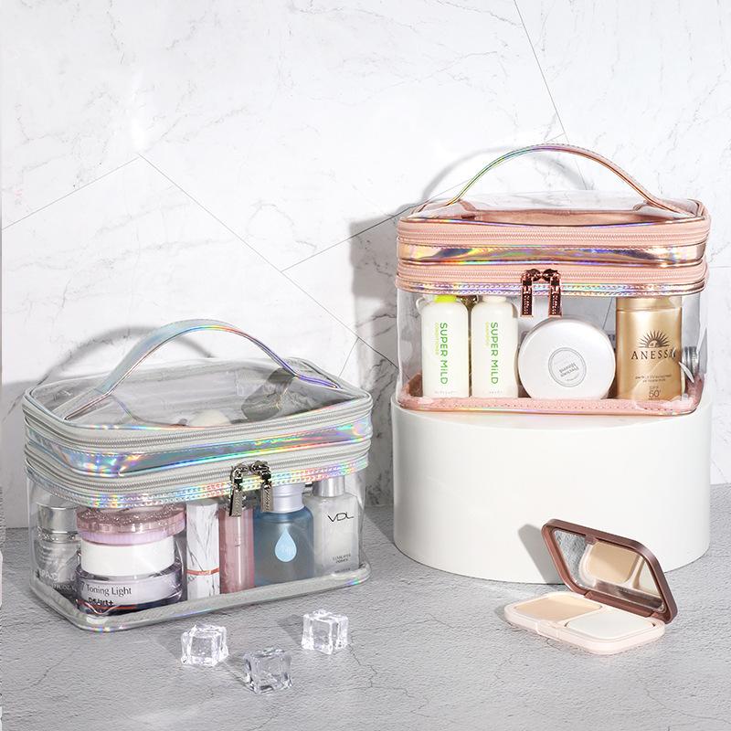 Transparent Makeup Bag Female Network Red Large Capacity Travel Girl Portable Waterproof Toiletry Bag Cosmetics Storage Bag