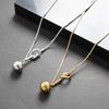 Designer Trendy Girl Jewelry Unique Knotted Pendants Stainless Steel Snake Chain for Women Fashion Round Charm Necklace