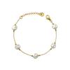 Stainless Steel Personalized High-Quality Popular Non-Fading Texture Round Bead Collarbone Necklace Bracelet Set Elegant Accessories