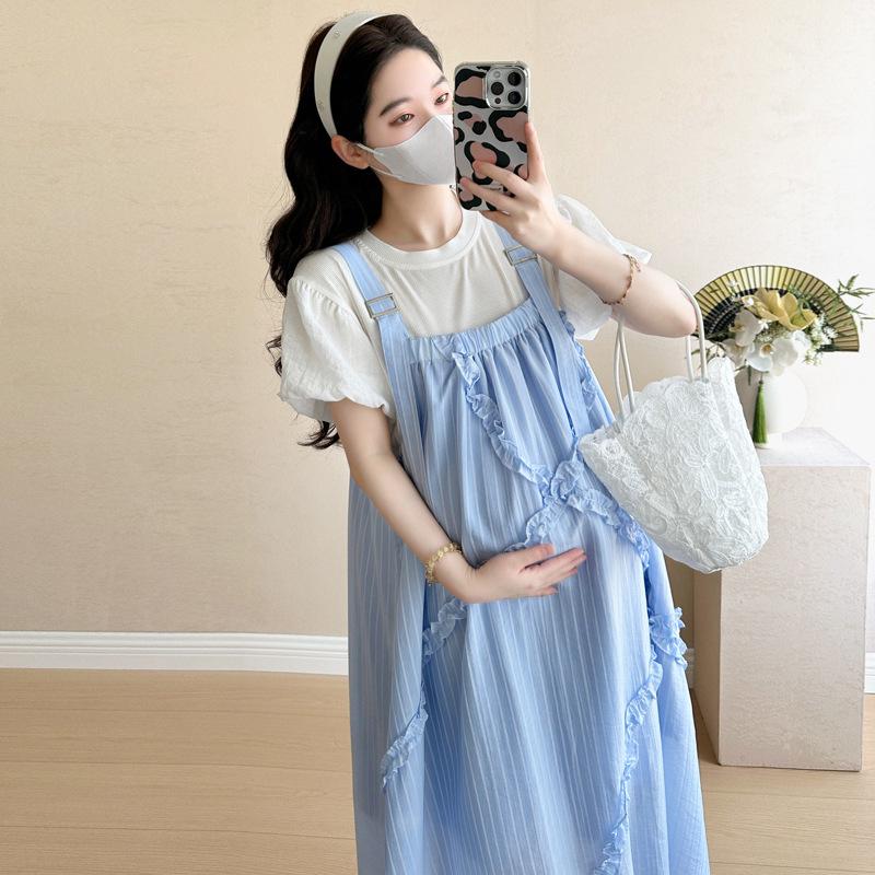Maternity Summer 2026 Loose Fit Strap Skirt & Top Set M