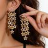 Light Luxury Gold-Plated Silver Ear Studs with Inlaid Diamond & Flower Tassel Design for Women