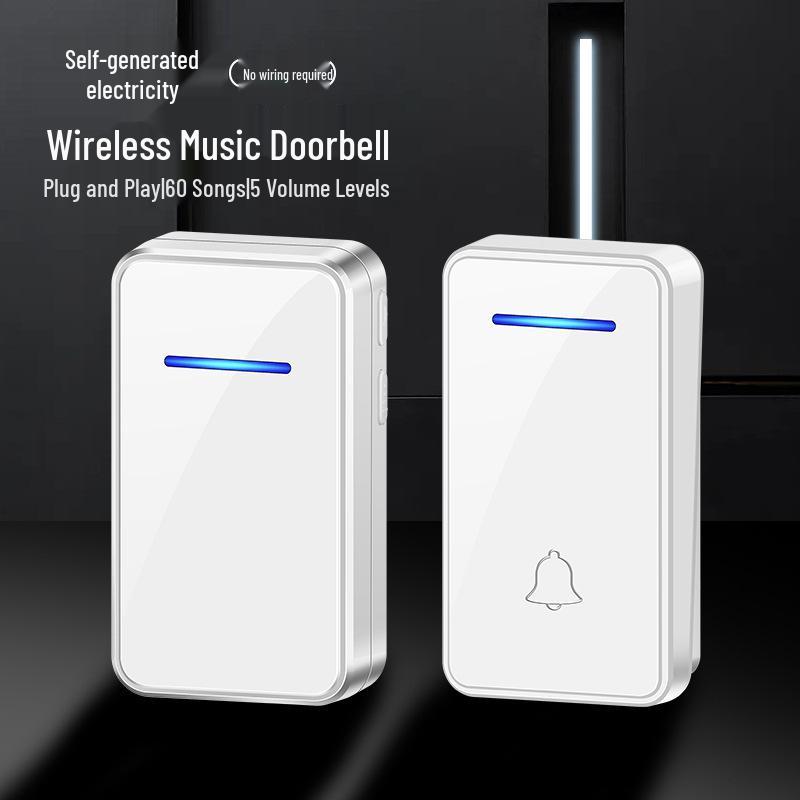 Wireless Self-Powered Long-Range Entry Doorbell for Elderly, Multi-Volume, No Battery Needed