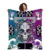 Skull Pattern Flannel Blanket Digital Print Blanket Halloween Gift Bedroom Sofa Decoration