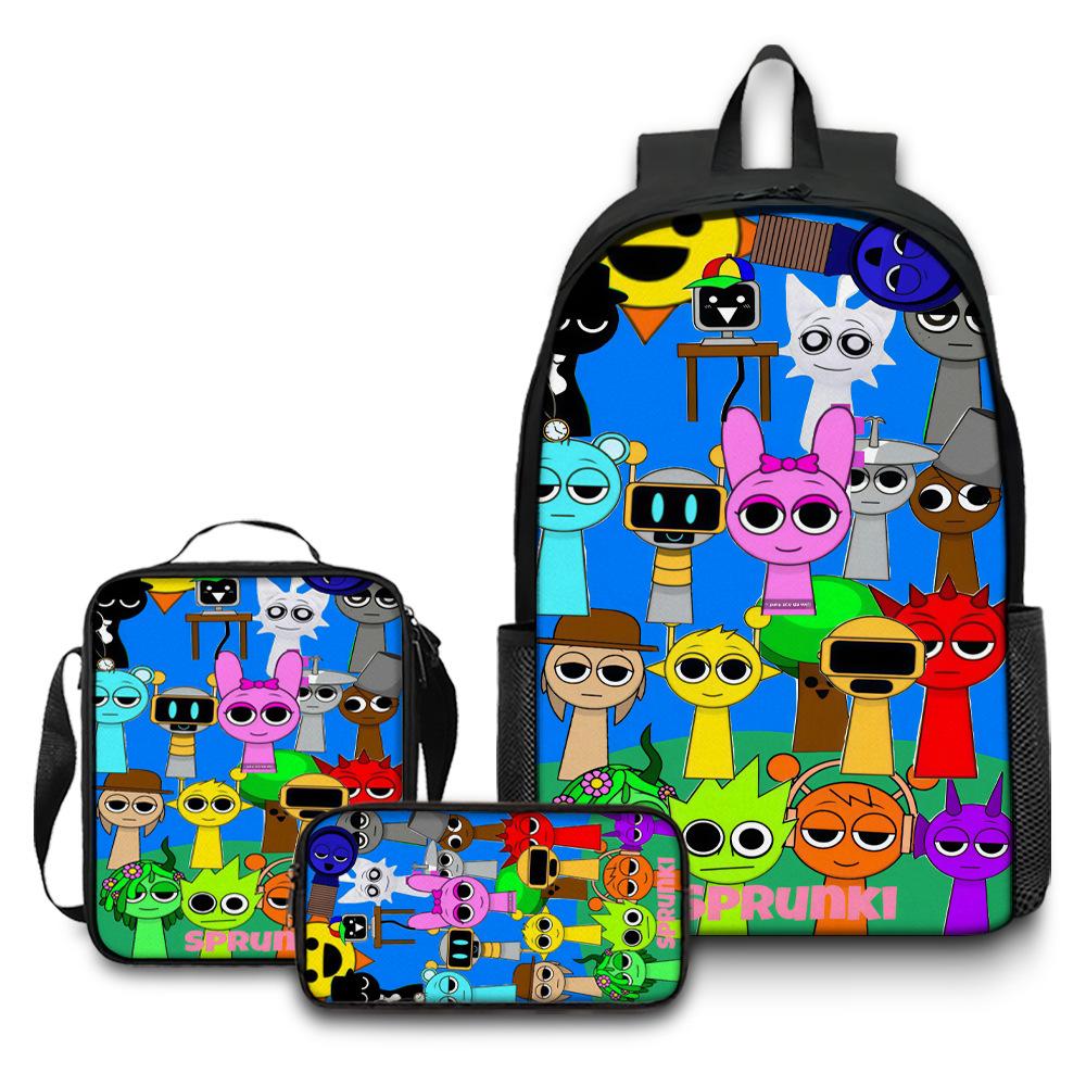 Rhythm Box Game School Bag Sprunki Load Reduction Cartoon Backpack Student Backpack Backpack D