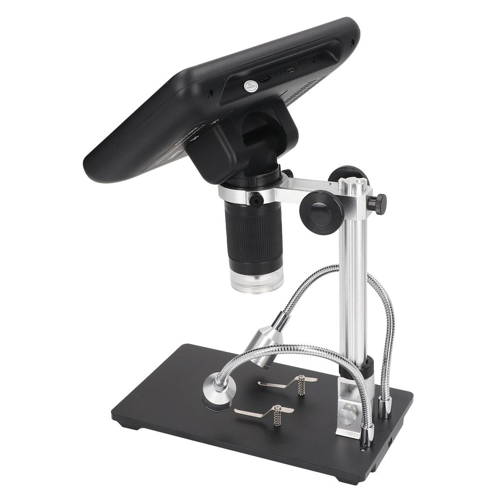 Digital Microscope 7in 1080P Video 100X with Adjustable Stand Lights for Soldering AD207 EU Plug 100 240V