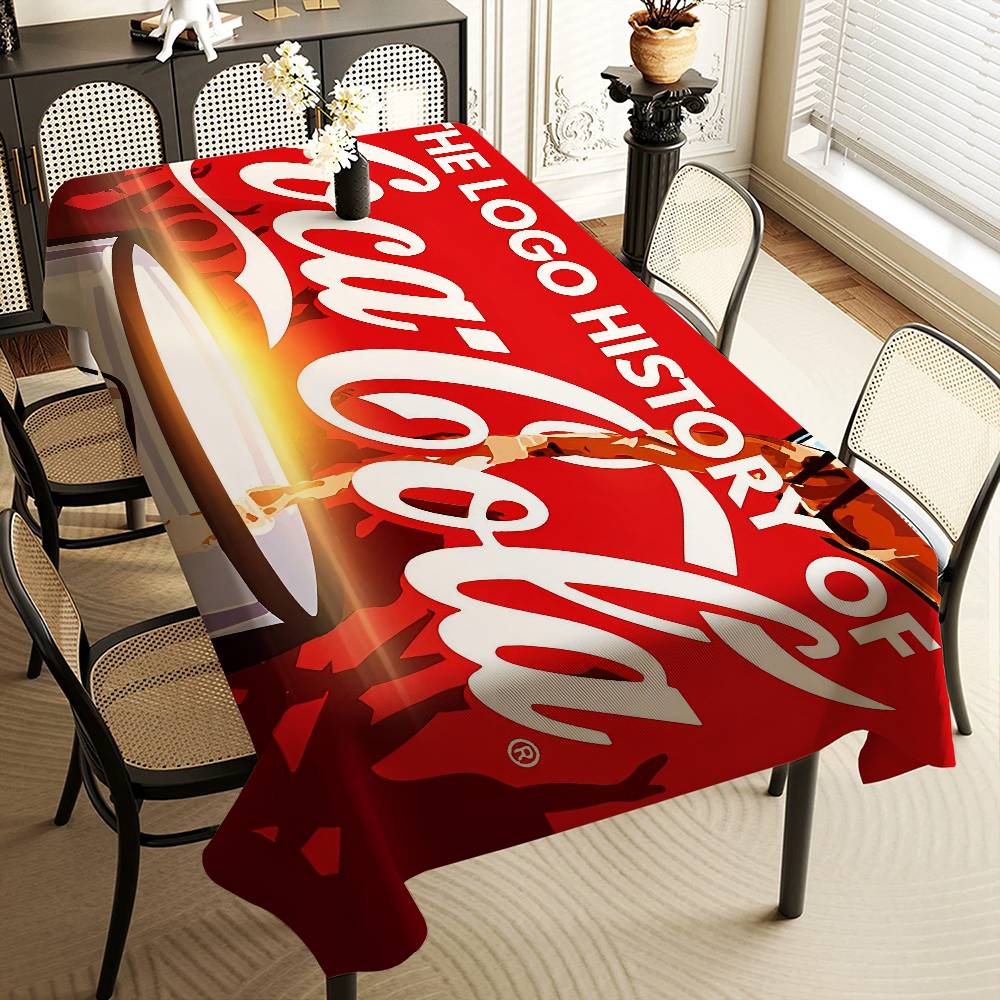 C-COCA-COLAS Rechthoekig Tafelkleed Tafeldecoratie Herbruikbaar Waterdicht Keuken Eettafelkleed Feestdecoratie 100x160cm