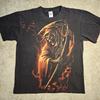 Vtg Y2k Tennessee River Mietitore Uomo L Maglietta Nera Emo Goth Tagliente Burnout