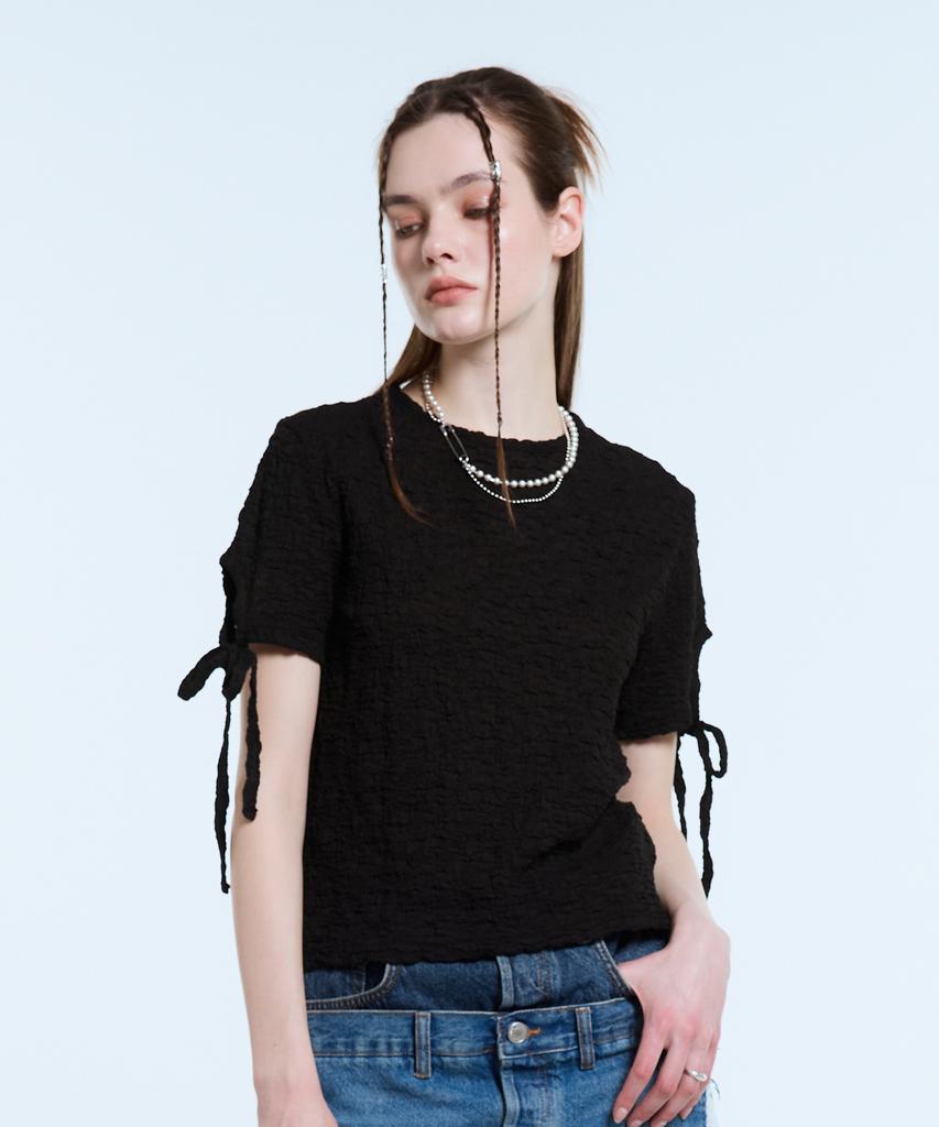 LARTIGENT L11 Shirring T-Shirt(Black)