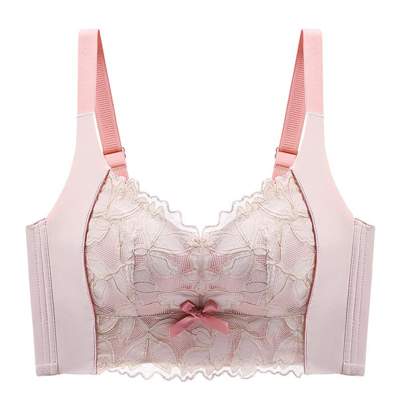 Large size adjustment beauty salon underwear, women's big breasts show small bras, gather and close secondary breasts, anti-sagging bras, summer