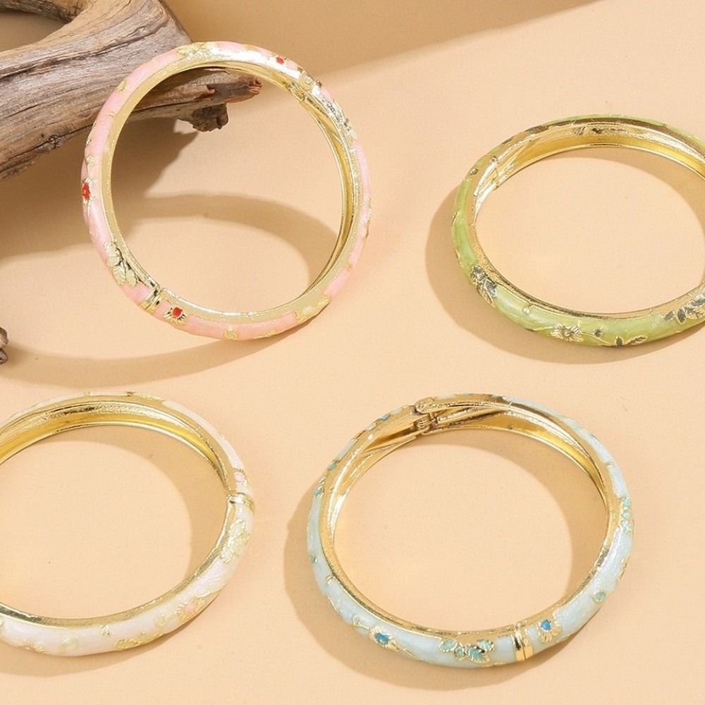 Small Flower Cloisonne Vintage Bangles Vintage Design Ethnic Bracelet  Accessories
