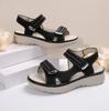 Sandalias Deportivas Casuales Grandes para Mujer Estilo Deportivo Velcro Cómodas Boca de Pez Sandalias Deslizantes para Exteriores y Playa