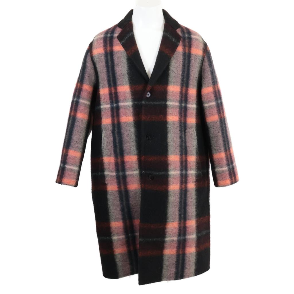 Jil Sander Excellent Condition 21AW JSMT120309 Checkered Chesterfield Coat Coat 46 Black X orangeUsed