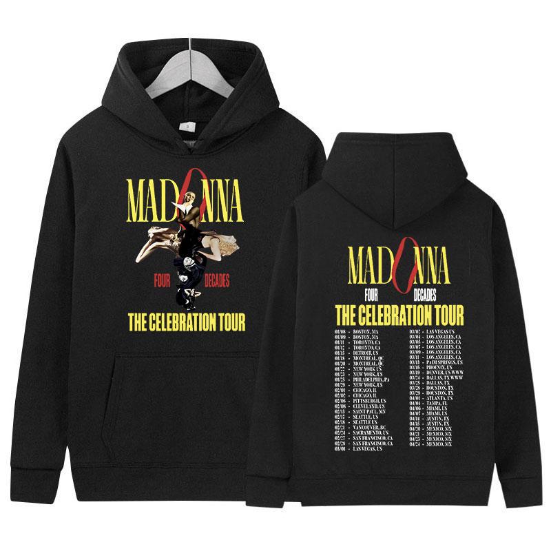 

Singer Madonna The Celebration Tour 2024 New Hoodie Men Women Hip Hop Retro Pullover Sweatshirt Fashion Clothing Oversized Hoody M