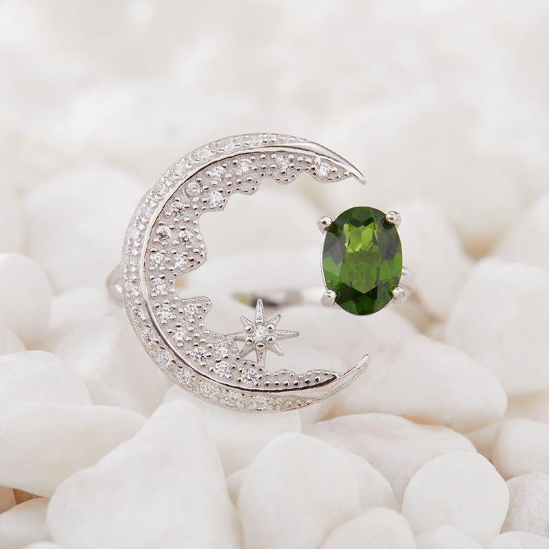 Natural Amethyst Citrine Ring Women'S Color Treasure Pomegranate Topa Transparent Peridot Moon Index Finger Ring