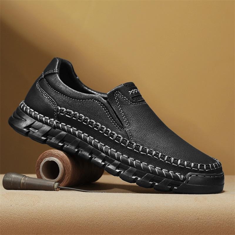 Fashion Fashion Mens Loafer Soft Shoes Split Leather Slip-On Classic Sneakers Male Casual Brand Spring Flat Design Loafers Driving Shoes