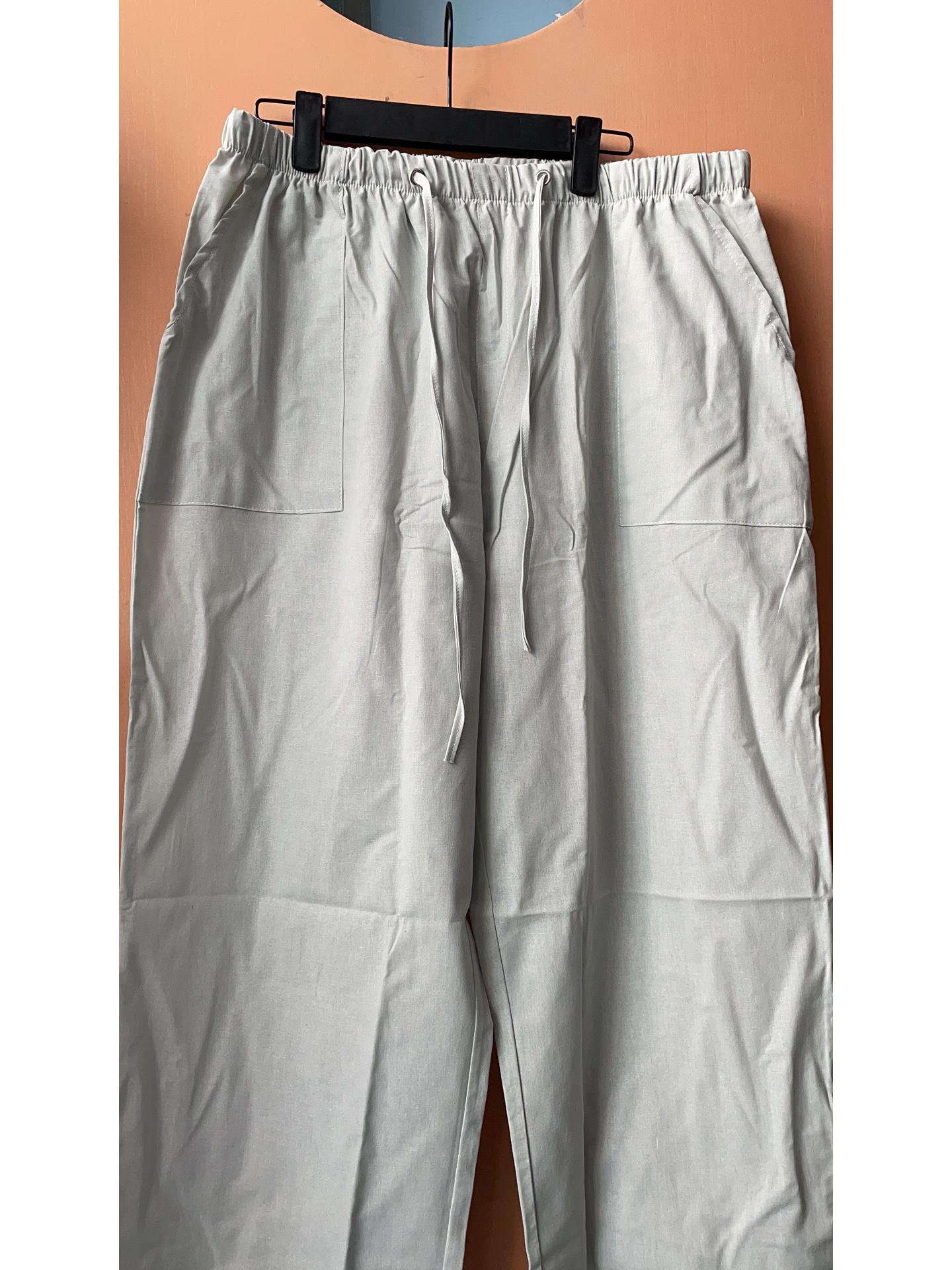 

Plus Size Men s Breathable Cotton-Linen Wide-Leg Pants S