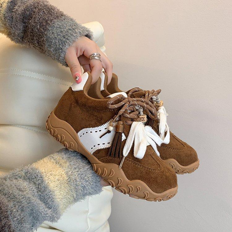 Miyou Joint Retro German Training Shoes Women's 2025 Summer New Color Matching Lace-up Racing Shoes Sports Casual Forrest Gump Shoes