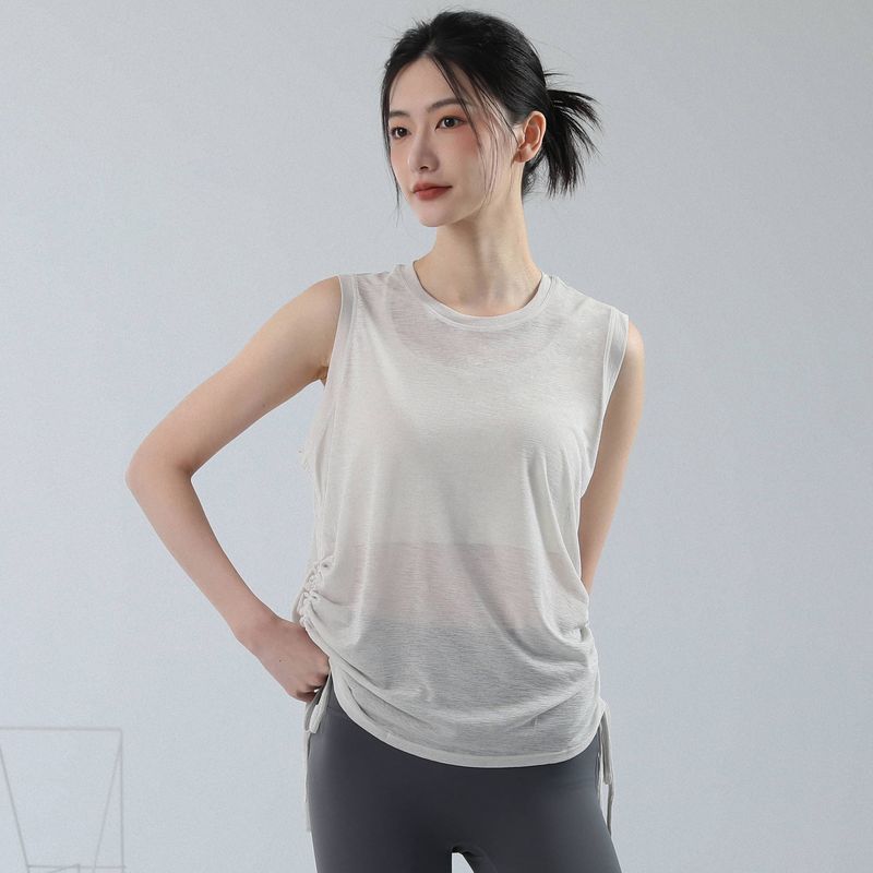 

2025 Летняя спортивная футболка с коротким рукавом Свободная Накидка для йоги Тонкая Беговая Быстросохнущая Дышащая Тренировочная Фитнес-майка Женская Albumin(Blouse) S