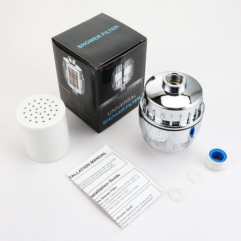 20 Stages Shower Water Filter Kitchen Faucet Filtration Remove Chlorine Heavy Metals Filtered Showers Head Soften for Hard Water