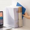 Transparent Book Stand and Storage Rack with Bookshelf Bookends