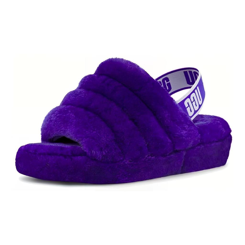UGG Fluff Yeah Slide Minimalistic Thick Sole Purple Women's 1095119-VNGH