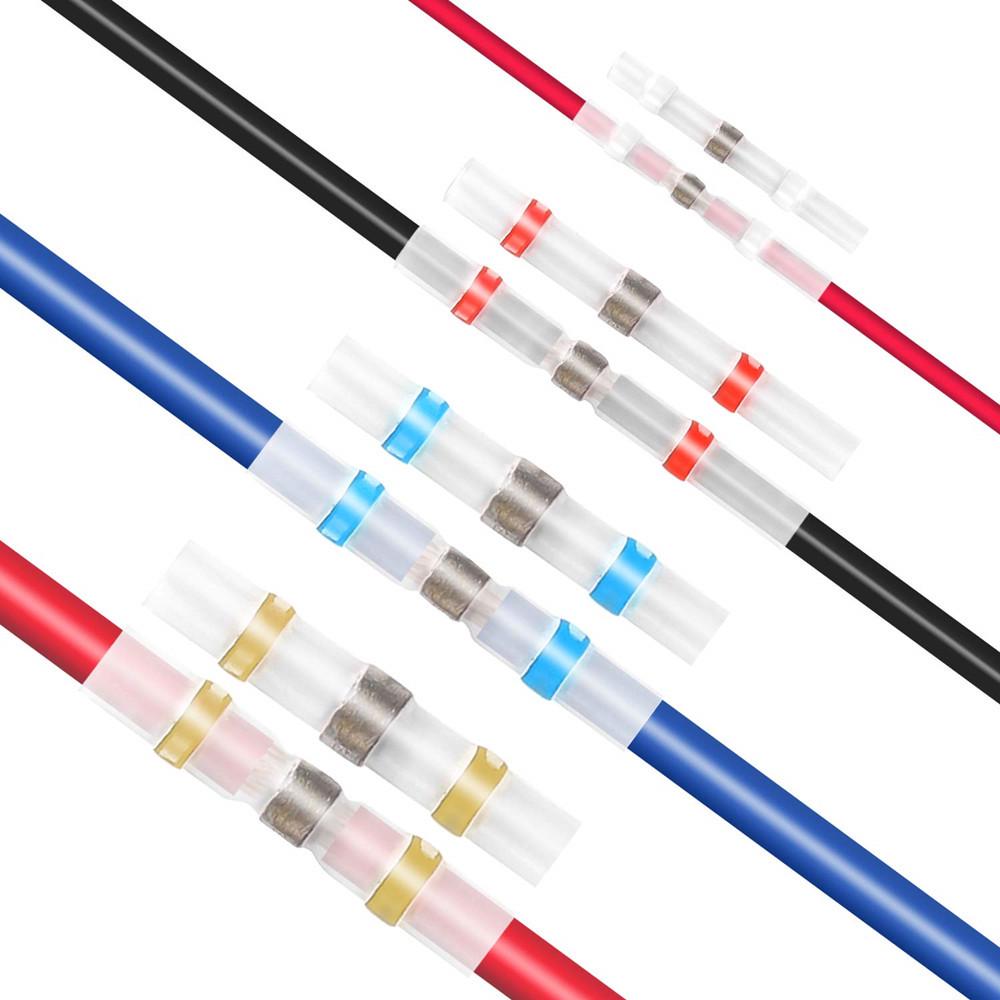 Waterproof Heat Shrink Solder Ring Terminal Connectors - White, Red, Blue, Yellow