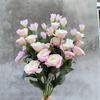 Flores de Lisianthus de Seda Estilo Nórdico - 6 Cabezas para Fondos de Arte y Fotografía