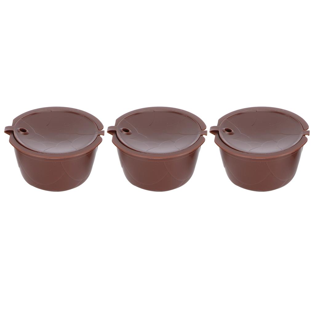 Coffee Capsules Reusable Refillable Coffee Cup Filter Kit Fit for DOLCE GUSTO Machine(Coffee 3 Capsules1 Spoon 1 Brush)