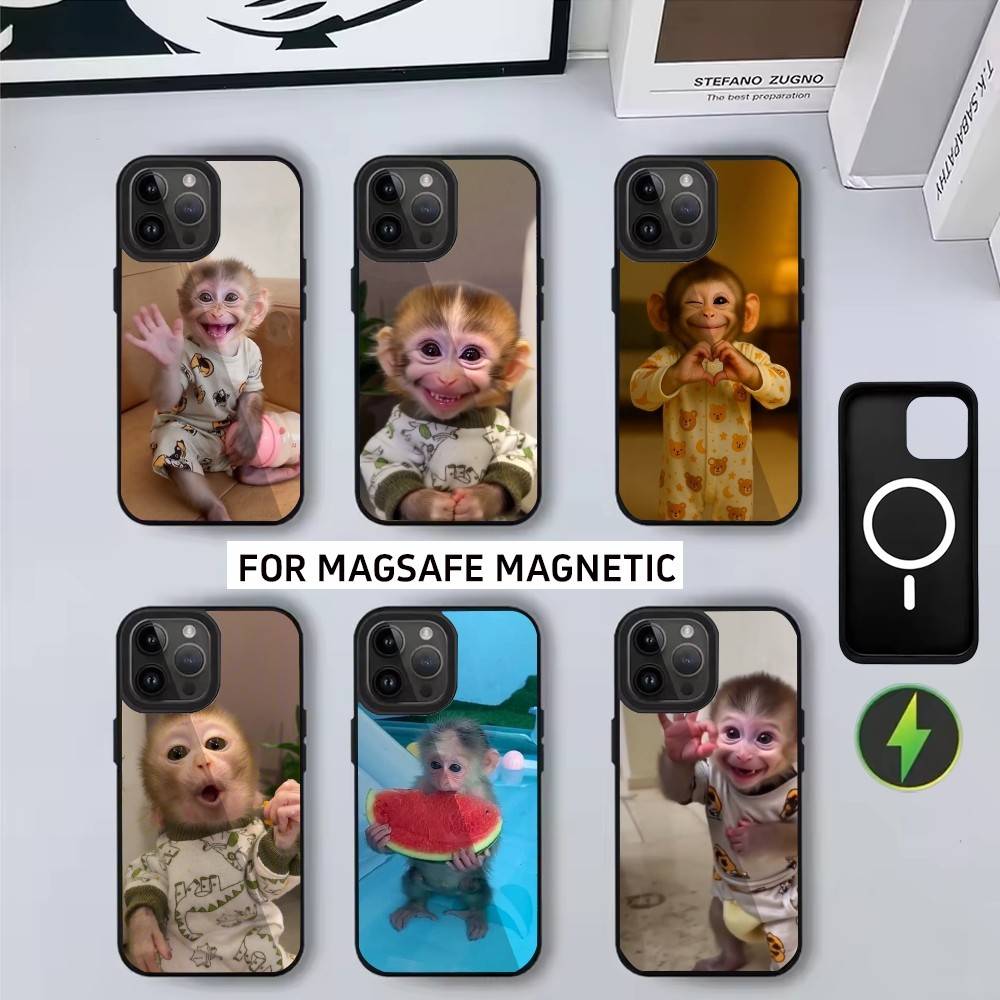 Cute F-Funny M-Monkey Phone Case For iPhone17,16,15,14,13,12,11 Plus,Pro Max Magnetic For Magsafe Wireless Charging