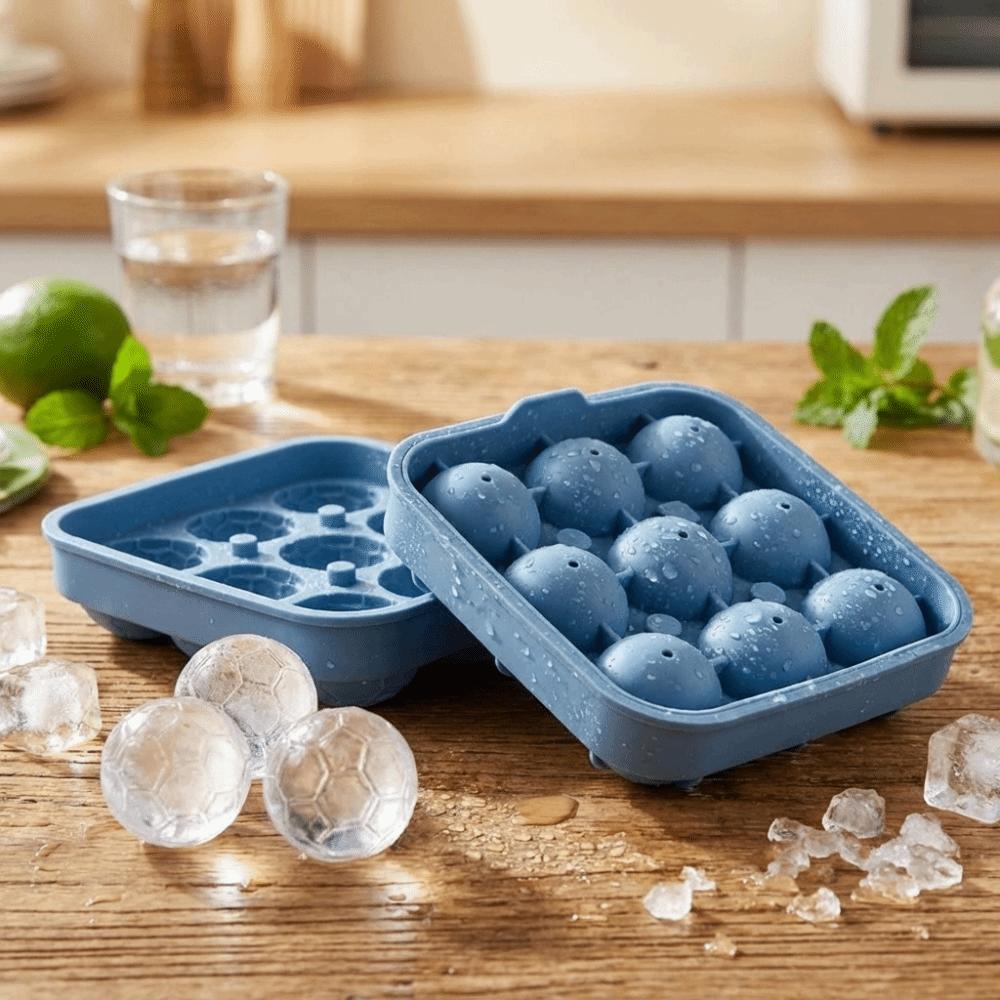 Non-stick Ice Ball Mold Silicone Football Ice Cubes Mold Multi-functional Ice Block Mold Bar