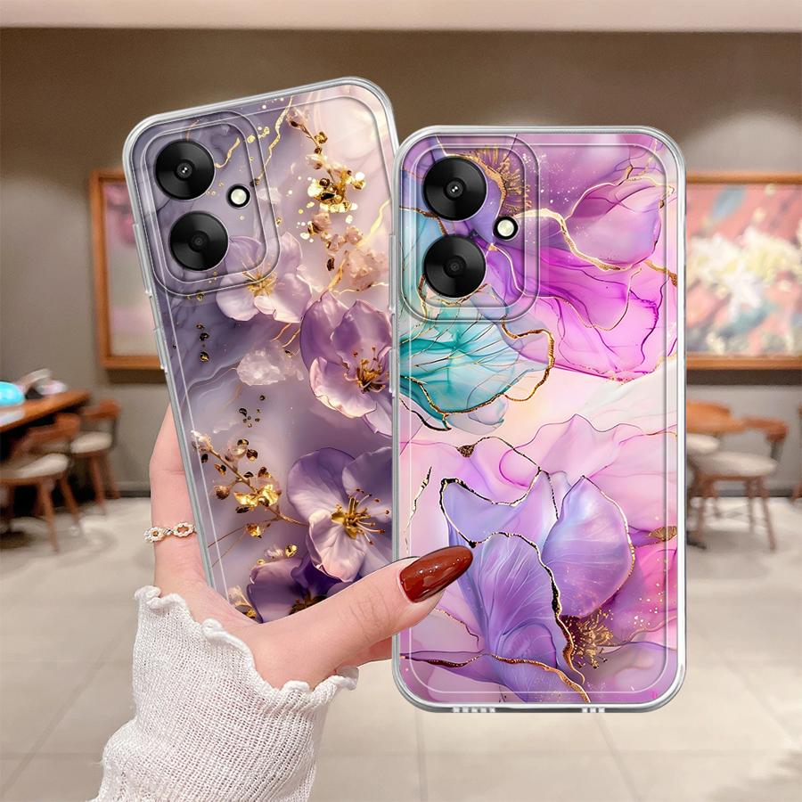 Flower Marble Case for Xiaomi Mi 11 Lite 11T Pro Soft Phone Cover