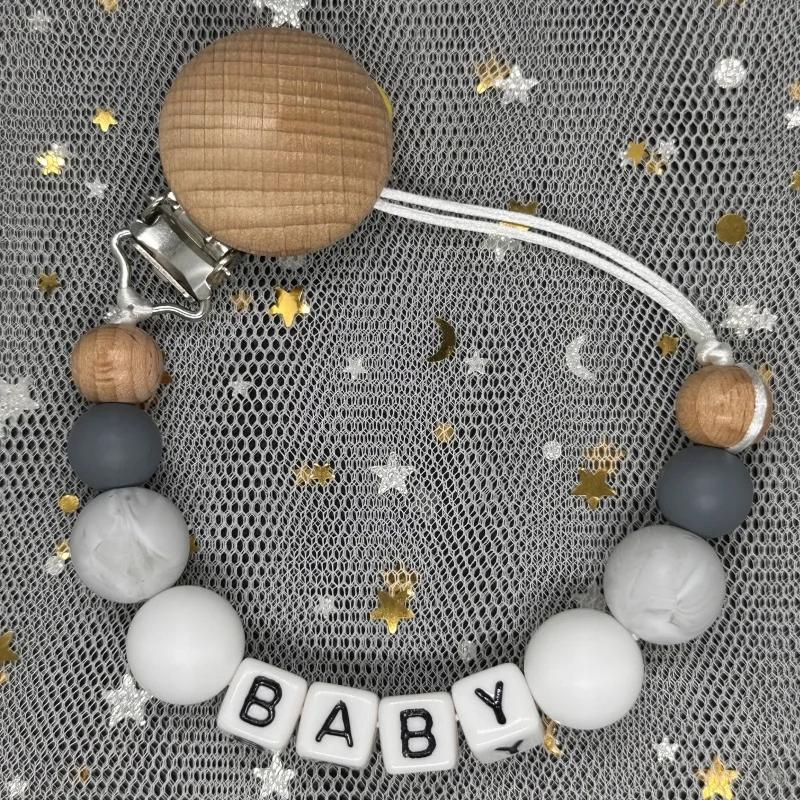 Baby Pacifier Clip Personalised Name Dummy Nipple Holder Chains Newborn Feeding Newborn Custom Pacifiers Clip Chew Teething Toys