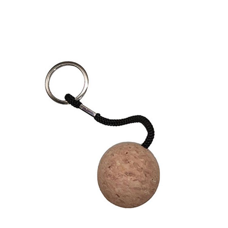 Customizable Round Cork Ball Keychain with Logo Printing