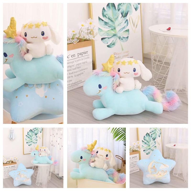Cute Cartoon Japanese Unicorn And Big-eared Dog Plush Toy Soft And Cuddly Stuffed Animal For Children