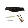 Solid Wood Guitar Bridge Set: Includes Saddle, String Pins, Upper & Lower Nut, Copper String Pin Set