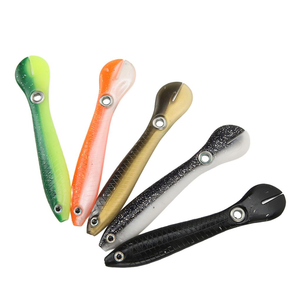 5 st Konstgjort Fiskebete 10cm 3D Simulation Silikonöga Livlig Bärbar Löja Mjukbete