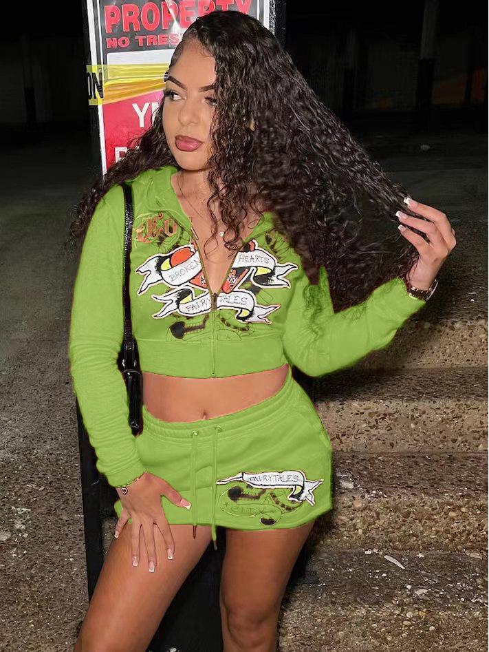 2024 Spring European & American Women's Fashion Printed Skirt Set XH901