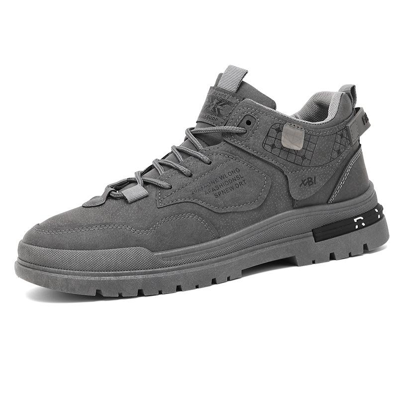 Herren Outdoor Trend Plateau Schuhe Herbst und Winter neue High-Top Martin Stiefel Retro Mode Casual Schnürschuhe