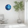 XFM Analog Blue Moon Wall Clock Silent Non Ticking Lake Decorative Wall Clock Battery Operated 12 Inch Glass Wall Clock for Kitchen Living Room