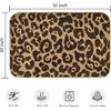 Leopard Print Bathrooom Rugs, 20"x32" Cute Animal Pattern Bath Mat, Soft Absorbent Thick Microfiber, Non-Slip Machine Washable, Funny Fluffy Bathmat